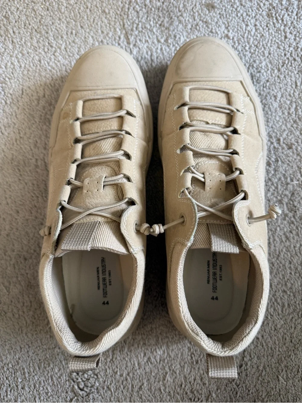 Renuar Men's Neutral Beige Casual Low-Top Sneakers